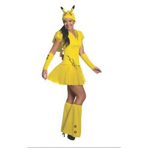 Women's POKEMON PIKACHU Halloween COSTUME Size MEDIUM. Pre-Loved 1 X.